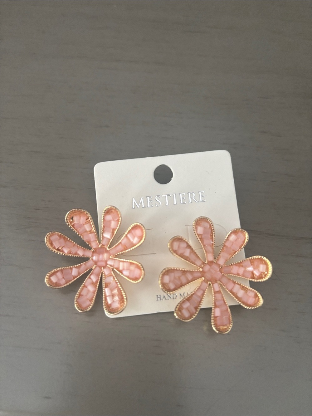 Mestiere Pink Floral Statement Earrings
